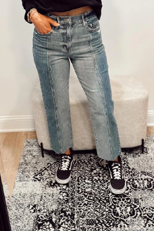 Daze Denim Sundaze High Rise Vintage Straight Crop Trendy Women's Oversized
