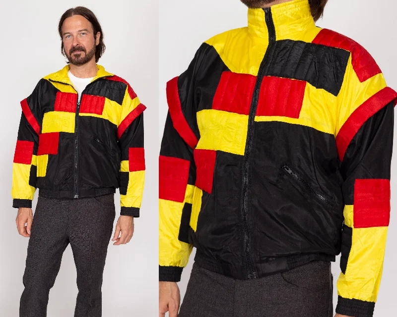 Medium 90s Color Block Zip-Off Sleeve Jacket Monochromatic Office Style