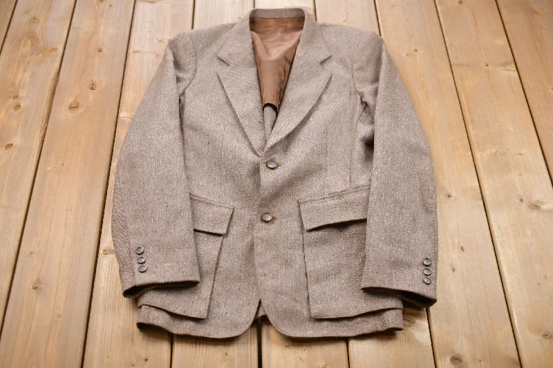 Vintage 1990s Brown Blazer Jacket Earthy Women's Hemp - based