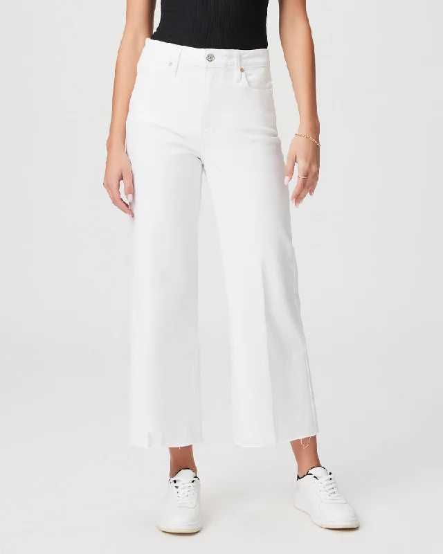 Anessa Wide Leg Jeans - Crisp White Dapper Women's 1920S