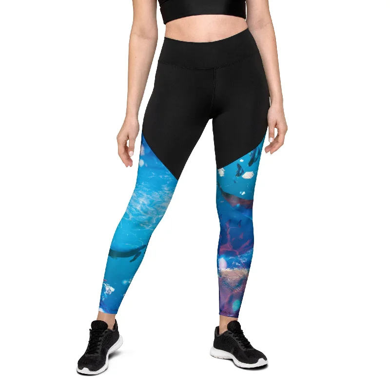 Sea World Compression Leggings Edgy Women's Punk