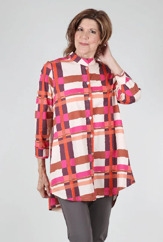 Gridworks Tunic, Rust/Fuchsia Elegant Women's 