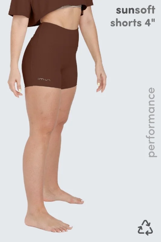 W SunSoft Flow Shorts 4" - Cocoa Contemporary  Contemporary 