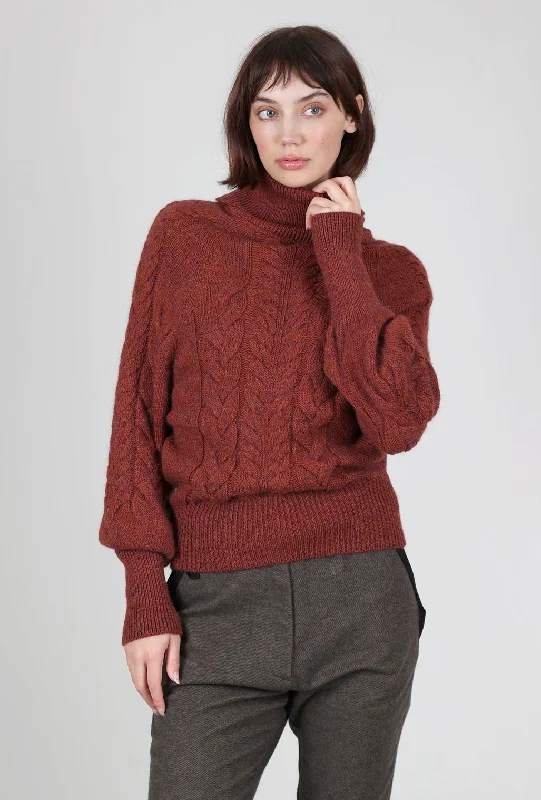 Muffo Cable-Knit Sweater, Terracotta Practical Women's Multi - 
