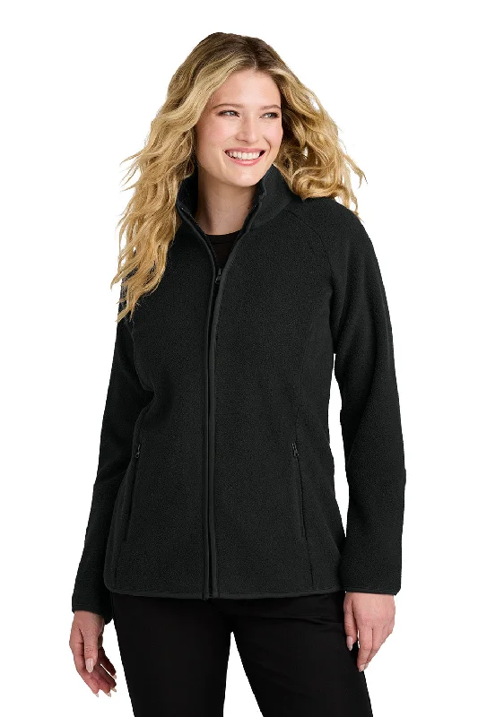 Port Authority Womens C-FREE Raglan Pill Resistant Fleece Full Zip Jacket - Deep Black - New Sporty Women's Tennis