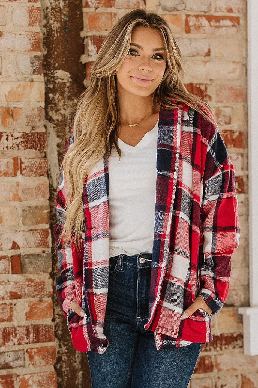 Amanda Plaid Hooded Shacket | S-2XL Feminine Women's Soft 