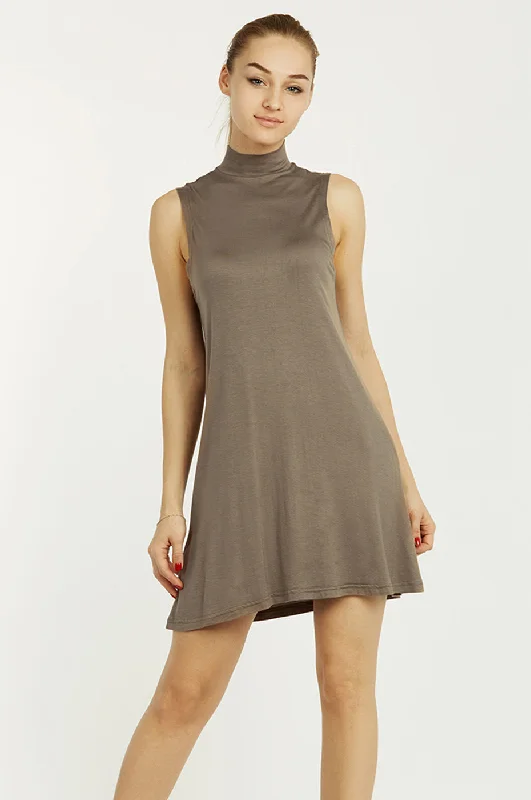 SOFRA LADIES MOCK NECK RAYON DRESS (RD006) French