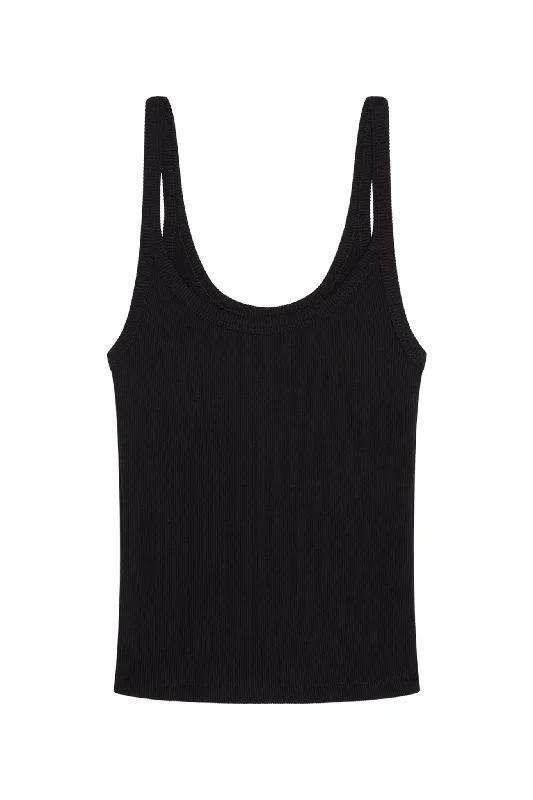 Devin Tank - Black Rib Unique Women's Upcycled Unique Women's Upcycled