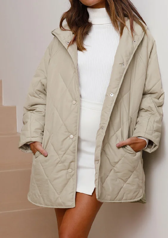 Snap Down Long Sleeve Quilted Winter Coat Practical Women's Quick - dry