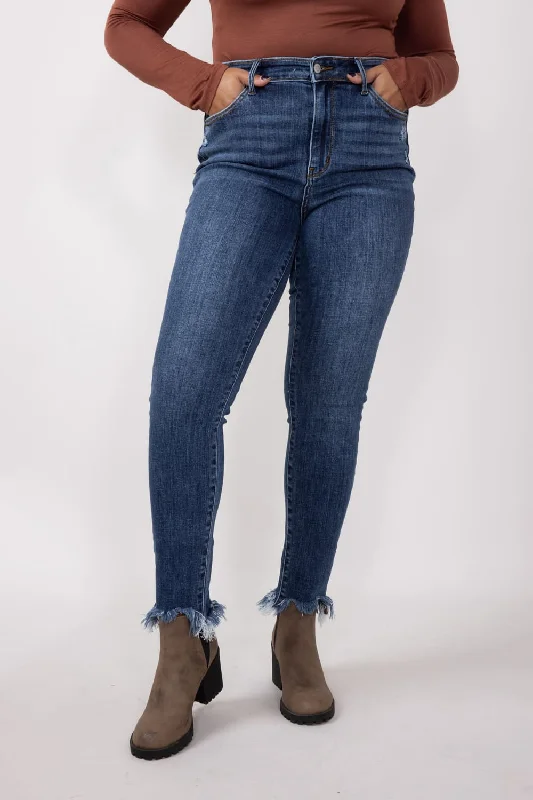 Judy Blue High Rise Distressed Skinny Jeans for Women | 82491REG Cool Women's Distressed