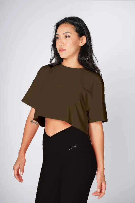 Vital Short Sleeve Crop Tank Laid - back Women's Style Laid - back Women's Style
