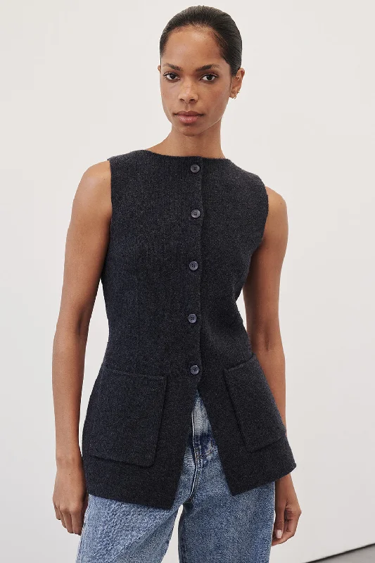 AVA INK LONGINE KNIT VEST  purpose purpose