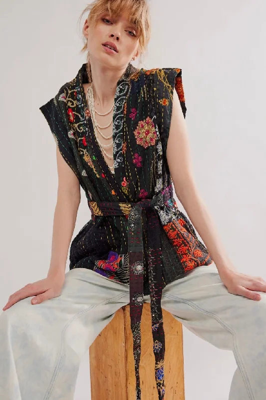 GLORIA PATCHWORK VEST Hip Women's Retro