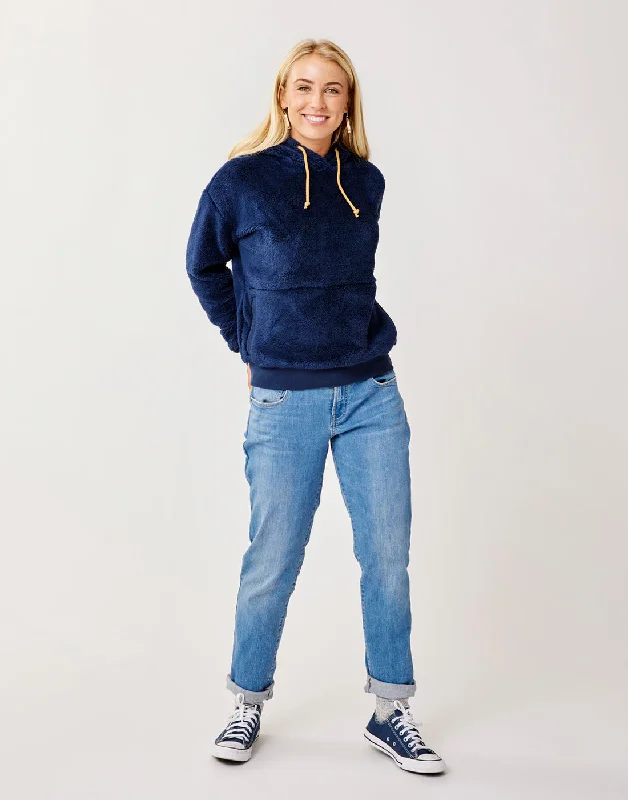 Brie Sherpa Hoodie: Navy Youthful Women's Pop