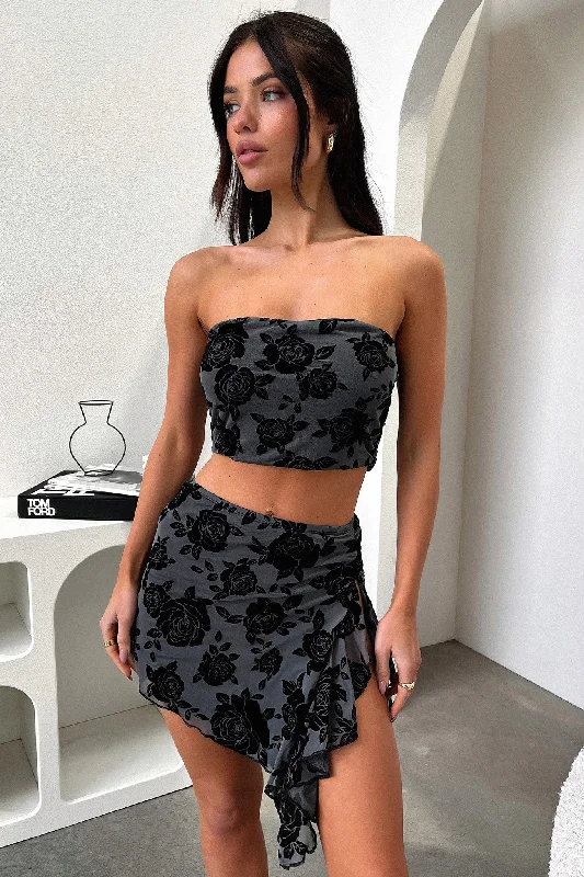 Savian Skirt - Black Floral Business Business