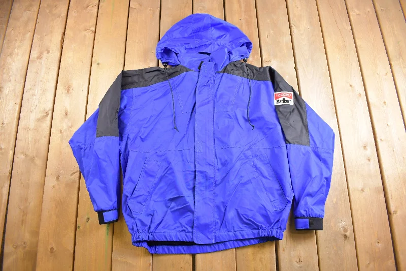 Vintage 1990s Marlboro Unlimited Color Block Windbreaker Jacket Laid - back Women's Style