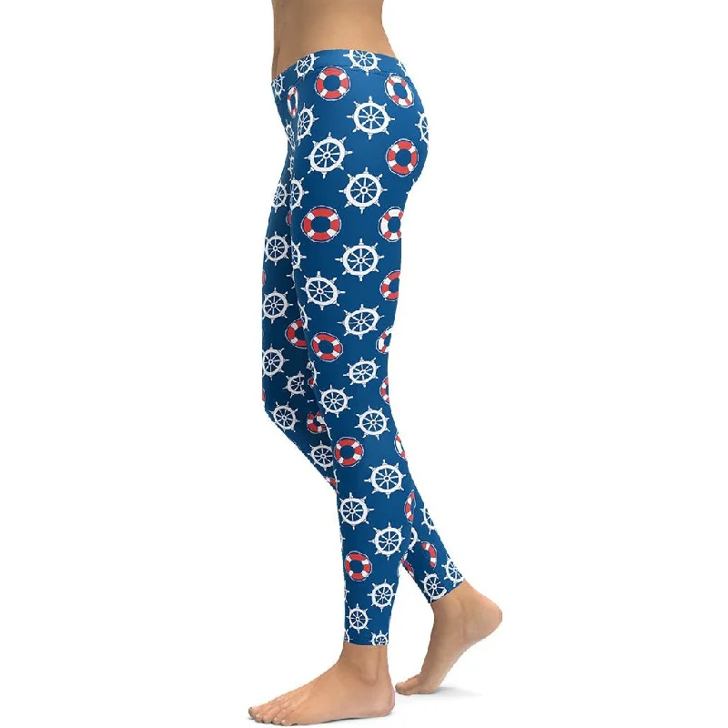 Nautical Leggings Dapper Women's Bow - adorned