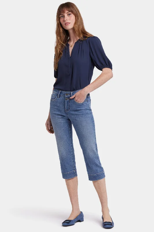 Marilyn Straight Crop Jeans - Barcelona Breeze Classic Women's Tweed