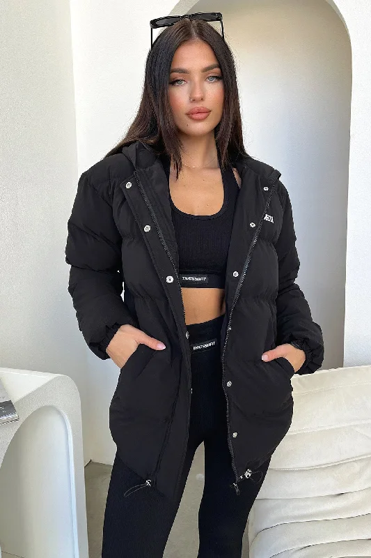 Julian Puffer Jacket - Black Unique Women's Upcycled