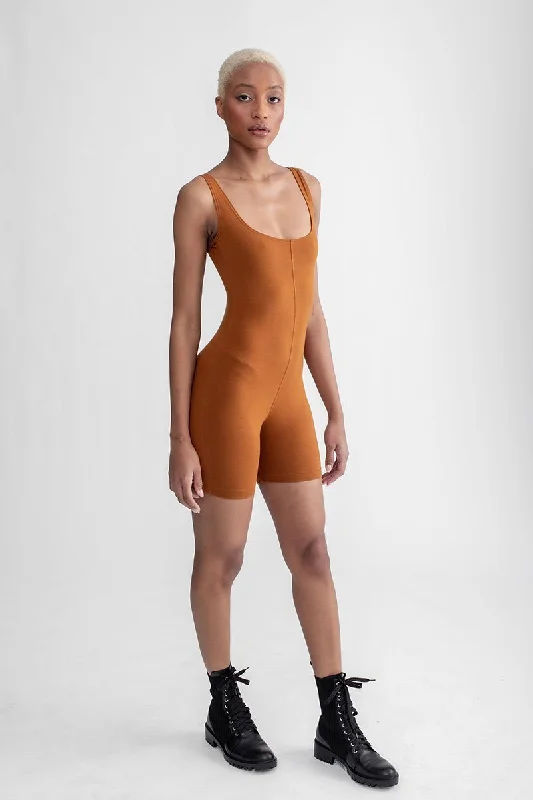 Biker Short Romper Cinnamon Sporty Women's Tennis