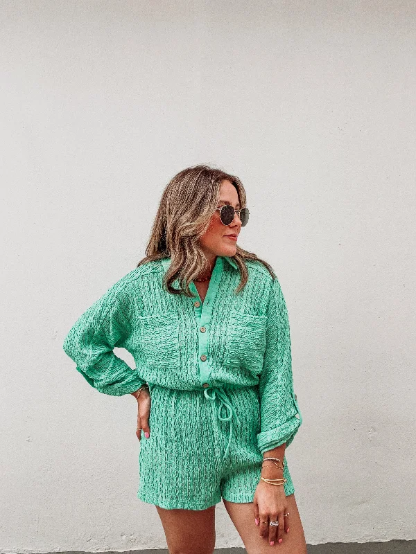 Mint by the Beach Romper Bohemian Women's Free