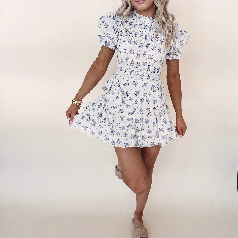 Lawson Floral Dress Monochromatic Office Style