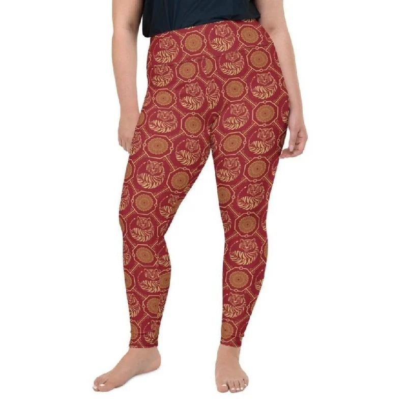 Chinese New Year Plus Size Leggings Unique Women's Upcycled
