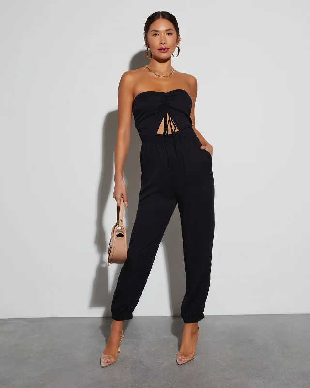 Francine Pocketed Strapless Cutout Jumpsuit Confident Women's High - fashion
