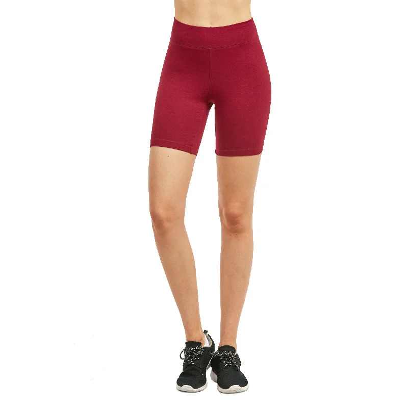 COTTONBELL LADIES COTTON 15 INCH OUTSEAM SHORTS WITH WIDE WAISTBAND (WP4015C_BURG) European European COTTONBELL LADIES COTTON 15 INCH OUTSEAM SHORTS WITH WIDE WAISTBAND (WP4015C_BURG) European European