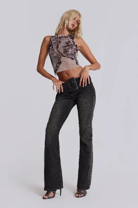 Studded Up Denim Jeans Contemporary 
