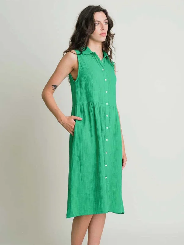 Matilda Cotton Midi Dress | Mint Sleek Women's Metallic