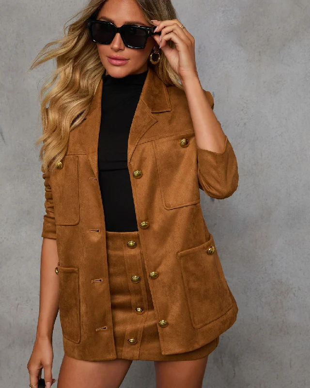 Fit Me In Oversized Faux Suede Jacket Sporty Women's Tennis