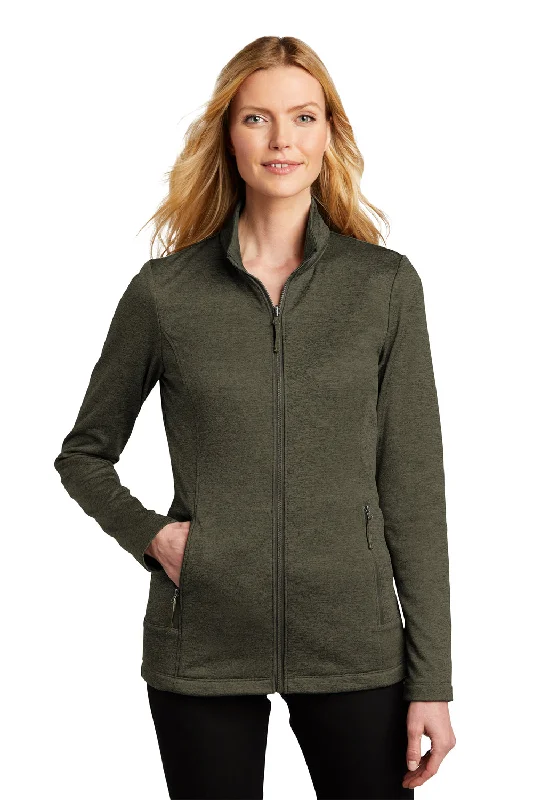 Port Authority Womens Collective Striated Fleece Full Zip Jacket - Heather Deep Olive Green - Closeout Contemporary Port Authority Womens Collective Striated Fleece Full Zip Jacket - Heather Deep Olive Green - Closeout Contemporary