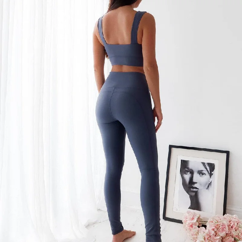 Seamless High Waist Leggings- Dark Blue Athletic Women's  Athletic Women's 