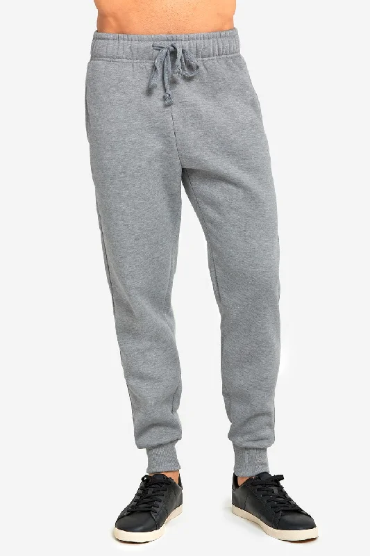 KNOCKER MEN'S HEAVY WEIGHT JOGGER FLEECE SWEATPANTS (SP1100_H.GRY) Sophisticated Women's 