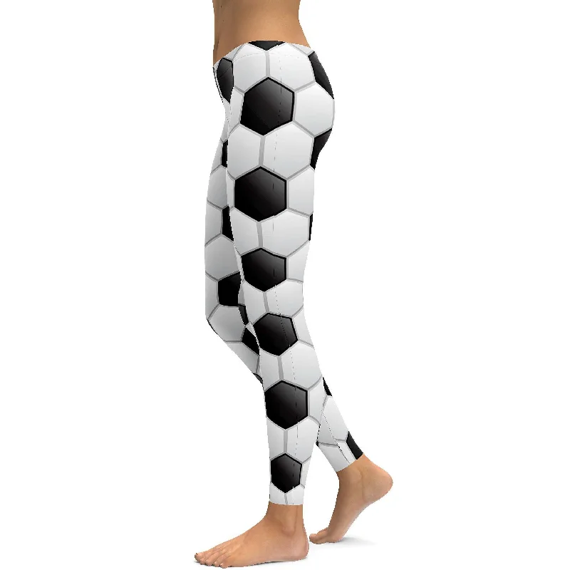 Soccer Leggings Artistic Women's Hand - painted