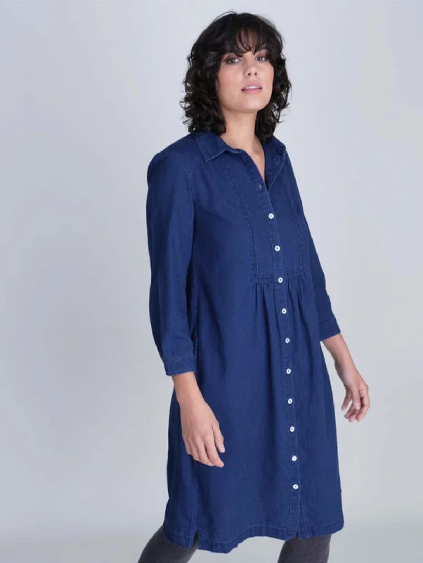 Tala Cotton Midi Dress | Denim Elegant Women's Formal 