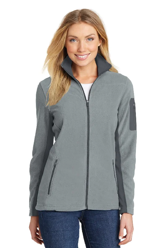 Port Authority Womens Summit Full Zip Fleece Jacket - Frost Grey/Magnet Grey Women
