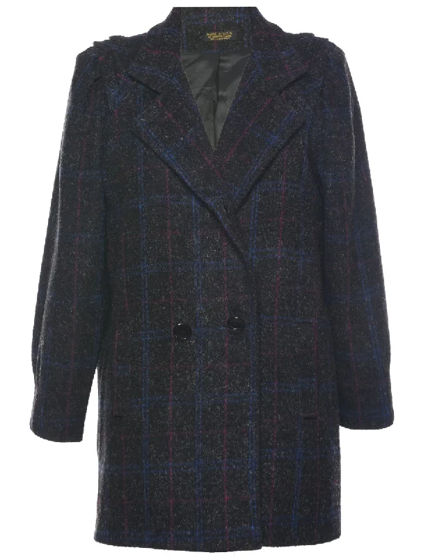Checked Trench Coat - L Trendy Women's Oversized Trendy Women's Oversized