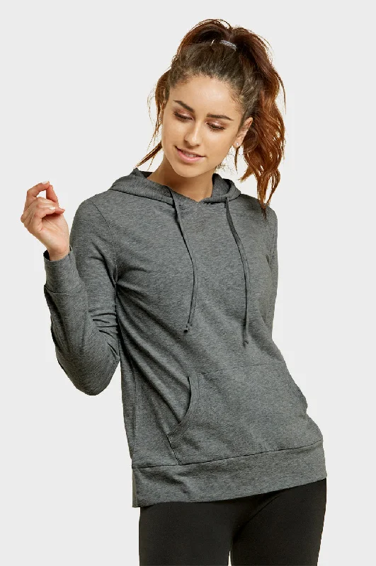 SOFRA LADIES SINGLE JERSEY PULLOVER HOODIE (HDC7001A_CHC/GR) Disco