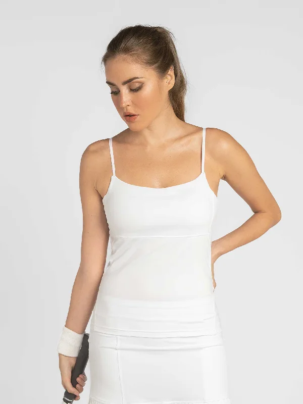 Pearl Adjustable Strap Tank - White Monochromatic Office Style Monochromatic Office Style Pearl Adjustable Strap Tank - White Monochromatic Office Style Monochromatic Office Style