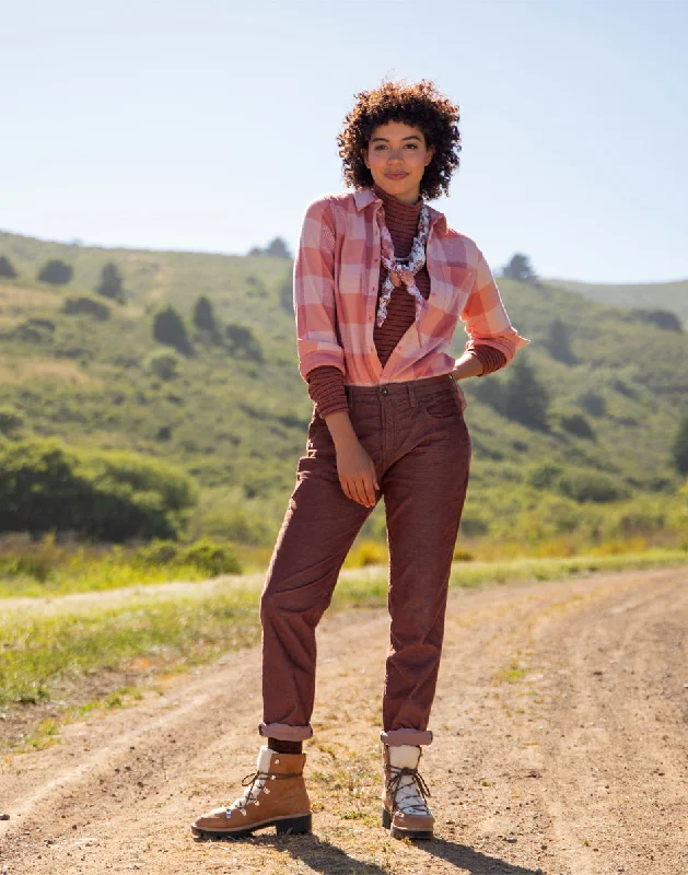 Fairbanks Supersoft Shirt: Lt. Henna Check Feminine Women's Style 