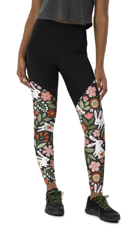 Hopping Bunny Compression Leggings Rugged Women's Outdoor 