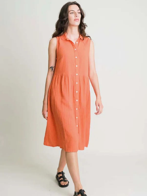 Matilda Cotton Midi Dress | Orange Modern Women's 