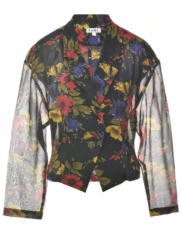 Floral Sheer Blazer - S Edgy Women's Punk