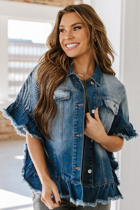 Cassy Short Sleeve Denim Jacket | S-2XL | PRE ORDER Edgy Women's Punk