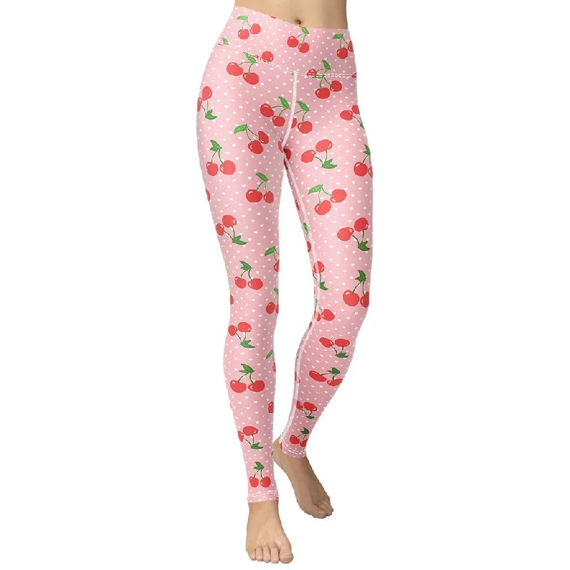Sweet Cherry Yoga Leggings Refined Women's Velvet