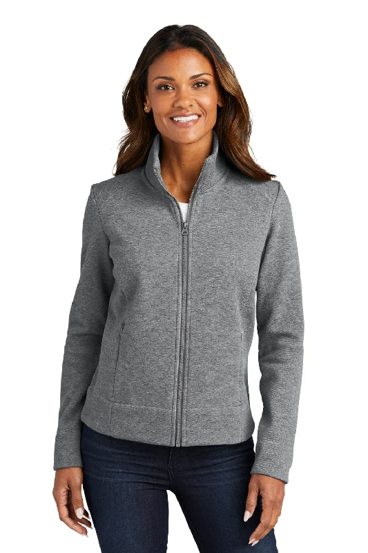 Port Authority Womens Network Fleece Full Zip Jacket - Heather Grey Unique Women's Upcycled