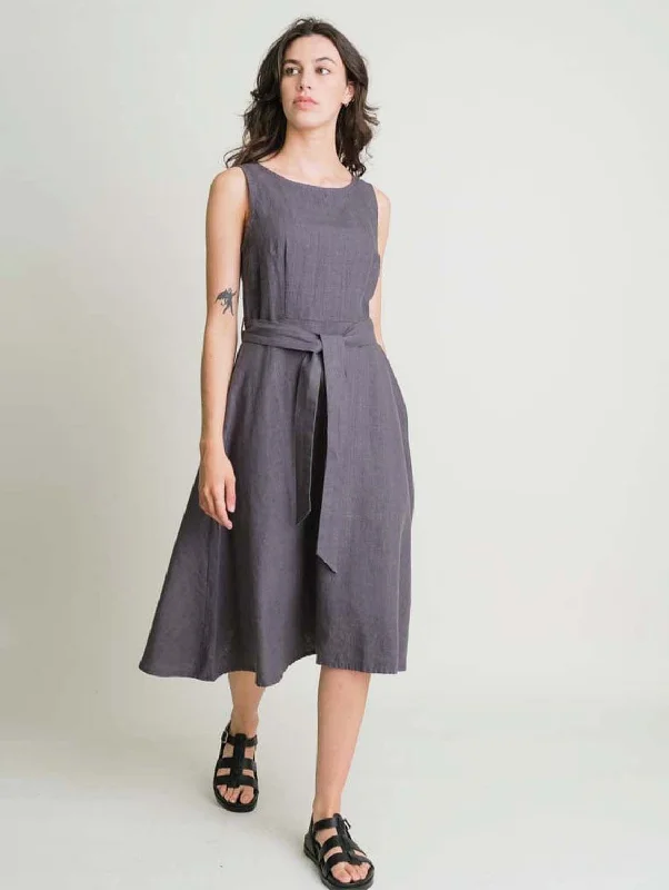 Grace Linen Swing Dress | Dove Grey Country