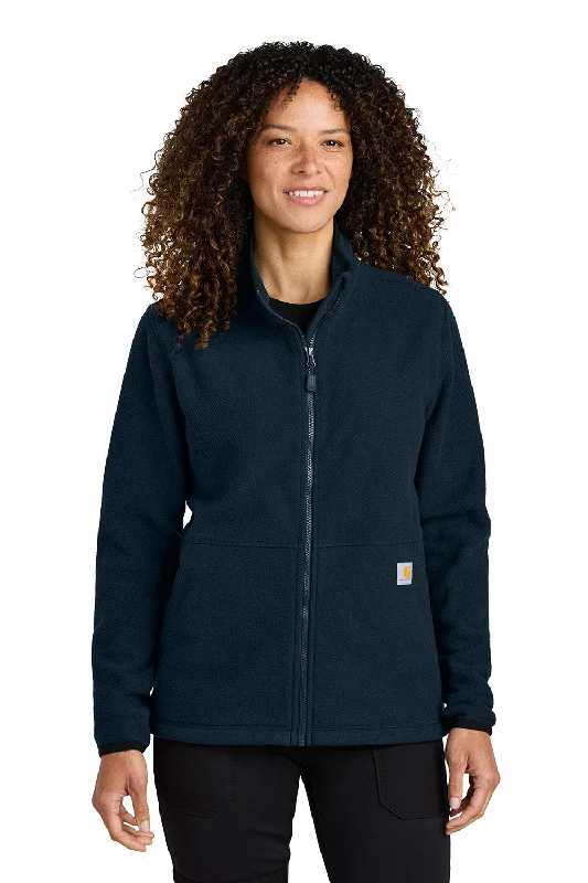 Carhartt Womens Textured Fleece Full Zip Jacket - Navy Blue - New Luxurious Women's High - end Carhartt Womens Textured Fleece Full Zip Jacket - Navy Blue - New Luxurious Women's High - end